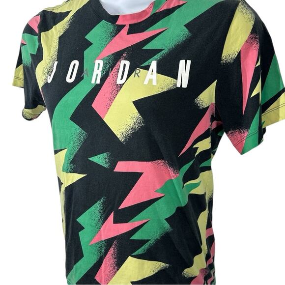 Jordan Jumpman Air Multicolor All Over Print Vintage Short Sleeve T-Shirt Small - Picture 4 of 10